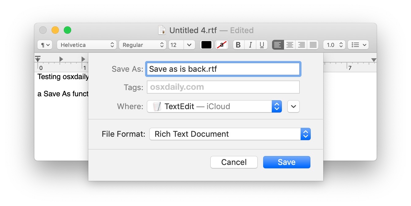 create shortcut on mac for doc app